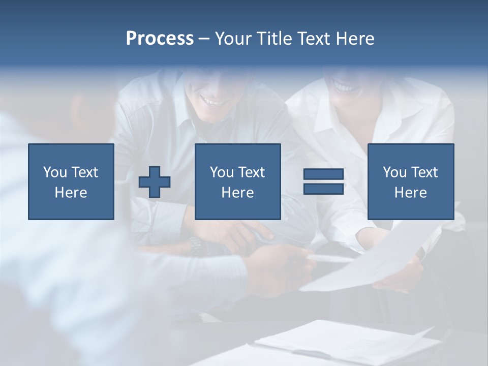 A Couple Of People Sitting At A Table PowerPoint Template