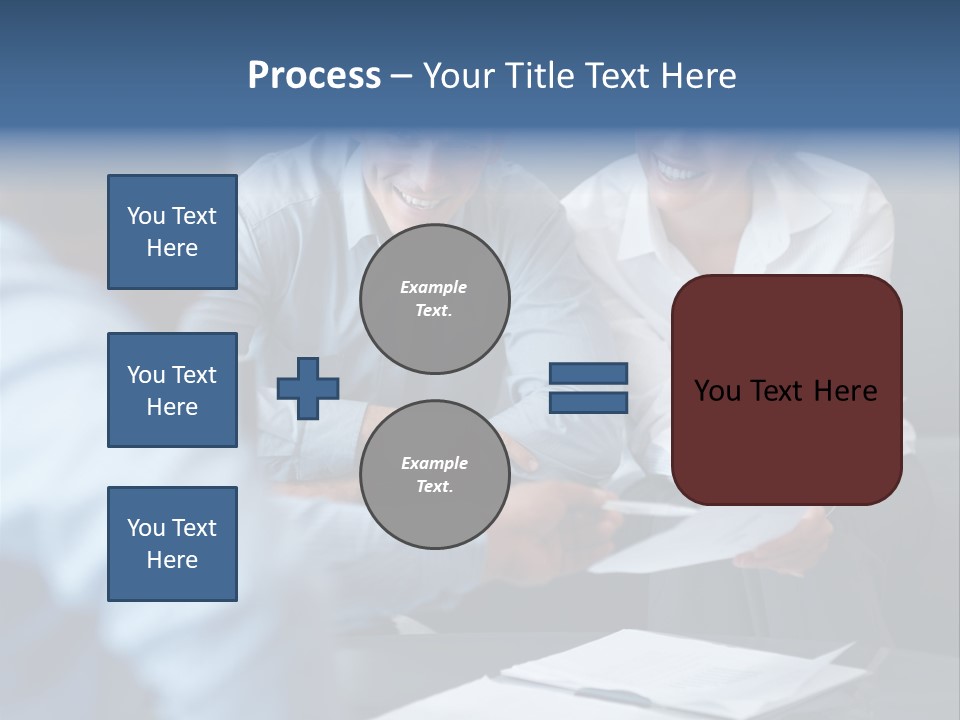 A Couple Of People Sitting At A Table PowerPoint Template