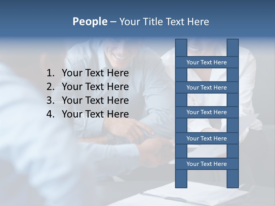 A Couple Of People Sitting At A Table PowerPoint Template
