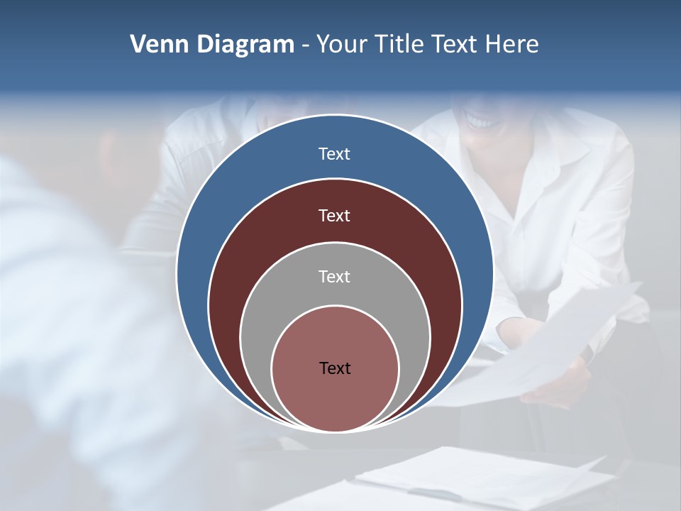A Couple Of People Sitting At A Table PowerPoint Template