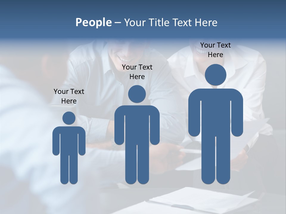 A Couple Of People Sitting At A Table PowerPoint Template