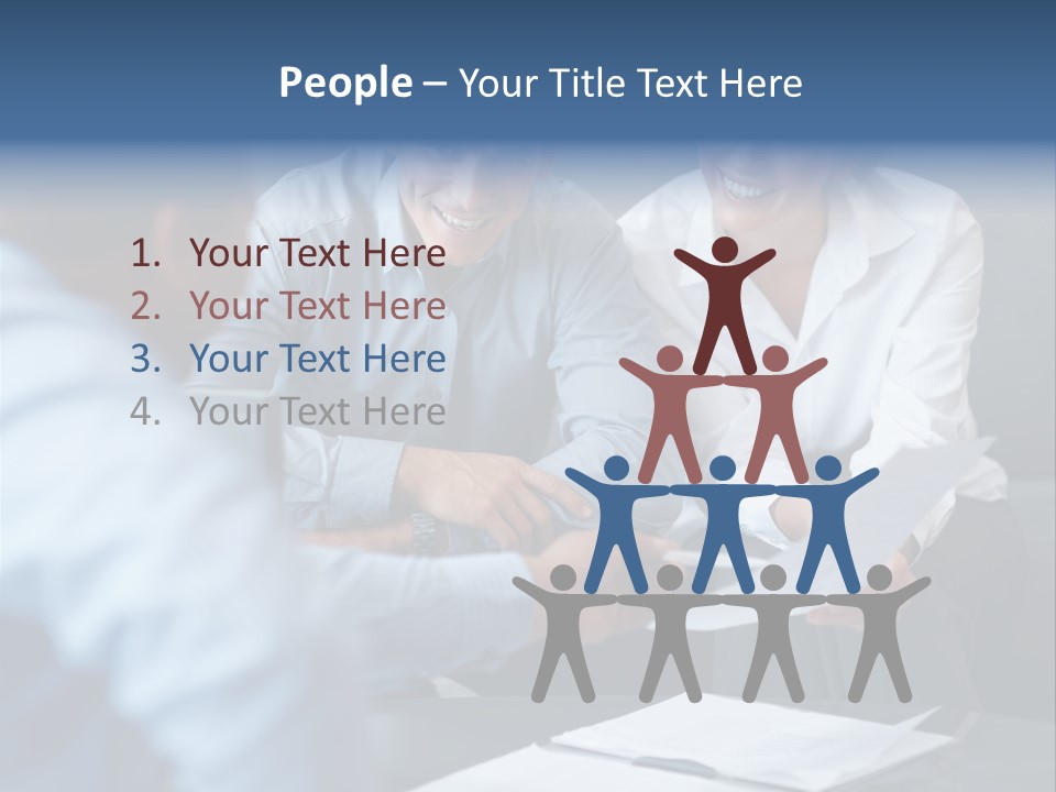 A Couple Of People Sitting At A Table PowerPoint Template