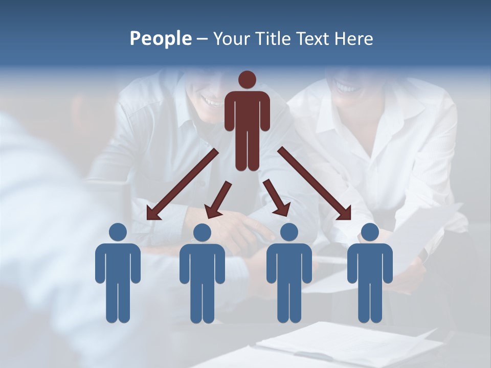 A Couple Of People Sitting At A Table PowerPoint Template