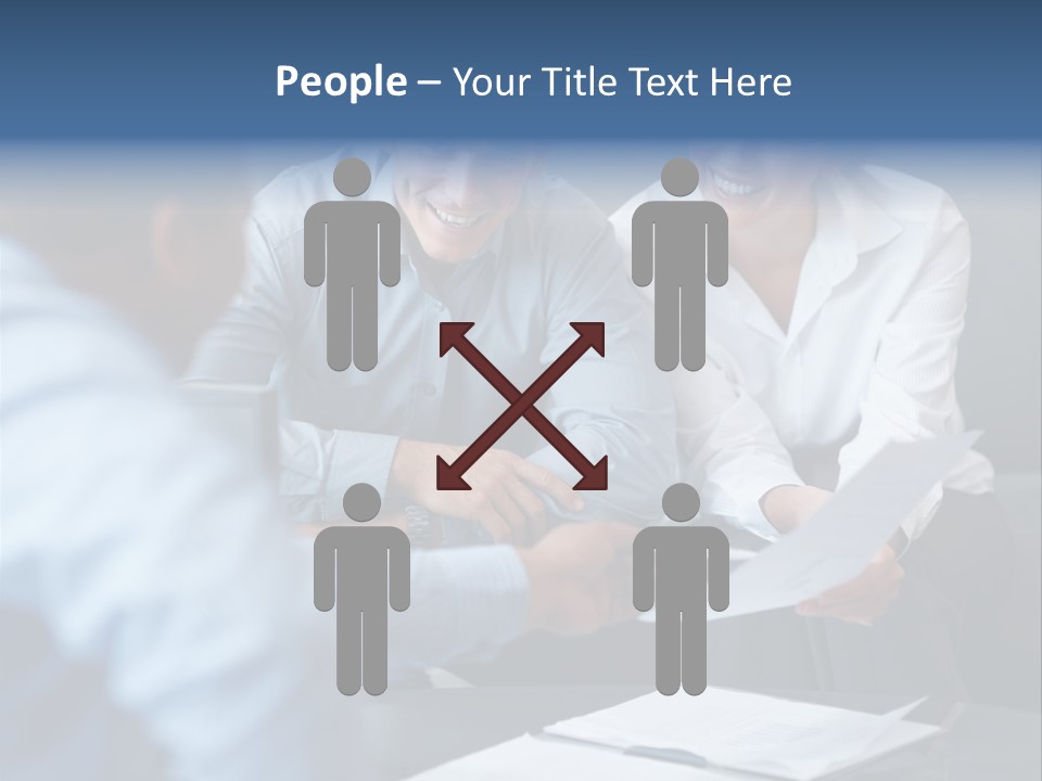 A Couple Of People Sitting At A Table PowerPoint Template