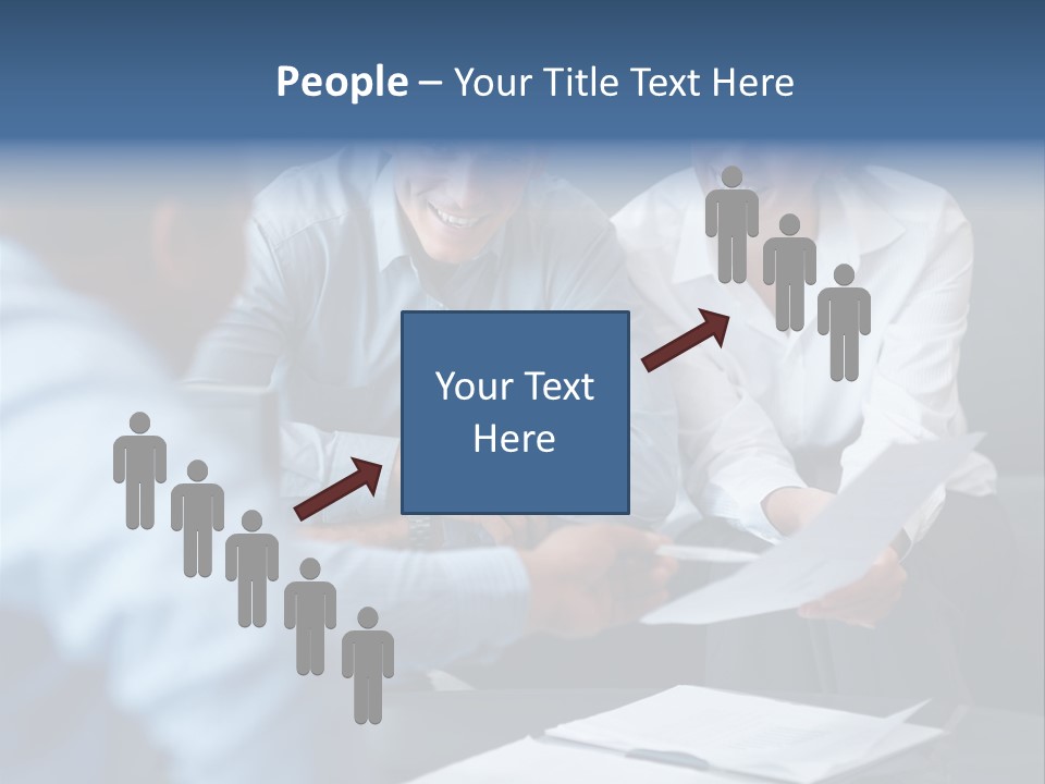 A Couple Of People Sitting At A Table PowerPoint Template