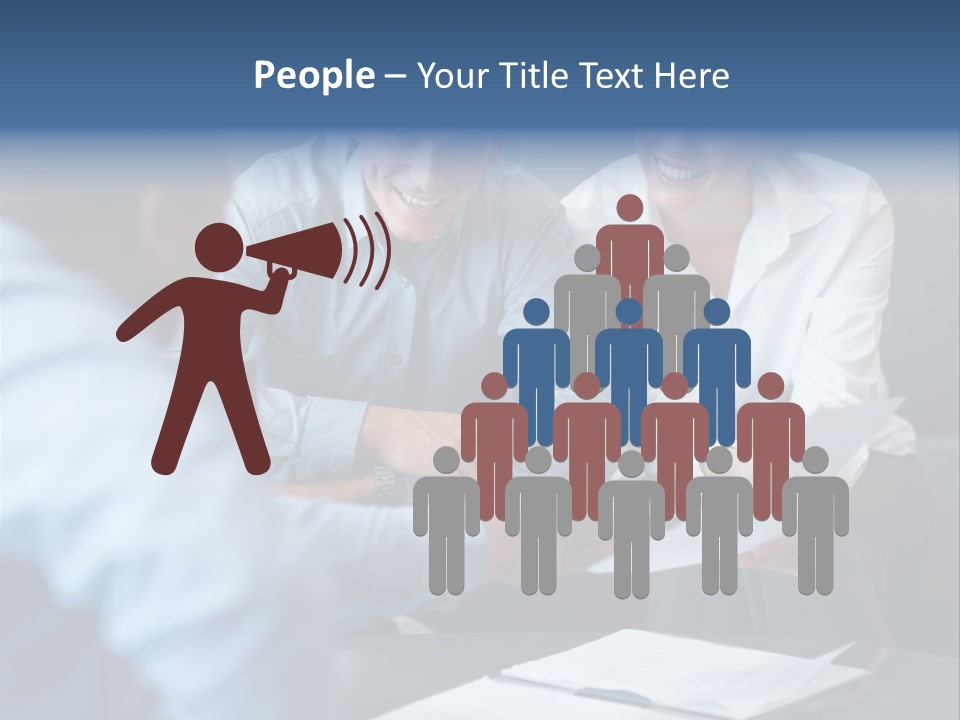 A Couple Of People Sitting At A Table PowerPoint Template