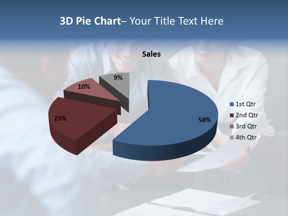 A Couple Of People Sitting At A Table PowerPoint Template