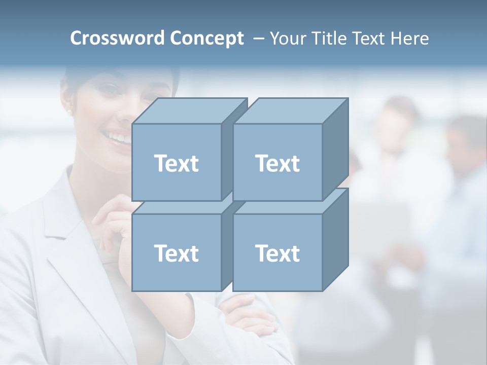 A Woman In A Business Suit Is Pointing To Her Finger PowerPoint Template