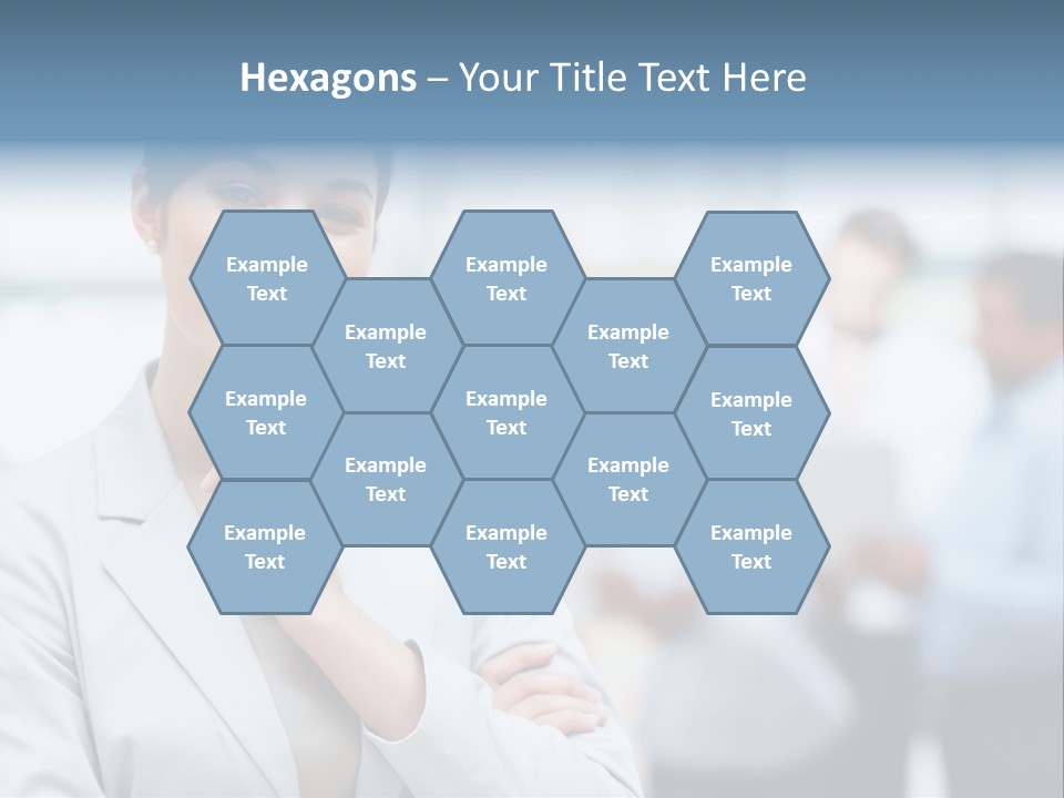 A Woman In A Business Suit Is Pointing To Her Finger PowerPoint Template