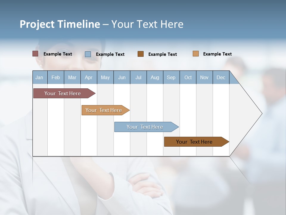 A Woman In A Business Suit Is Pointing To Her Finger PowerPoint Template