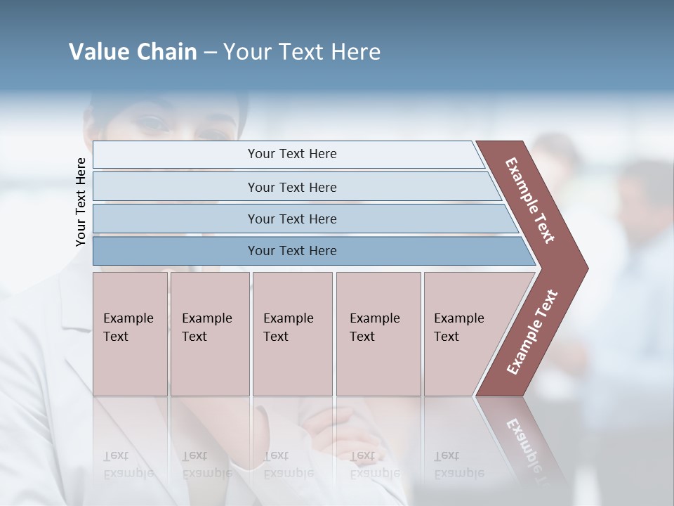 A Woman In A Business Suit Is Pointing To Her Finger PowerPoint Template