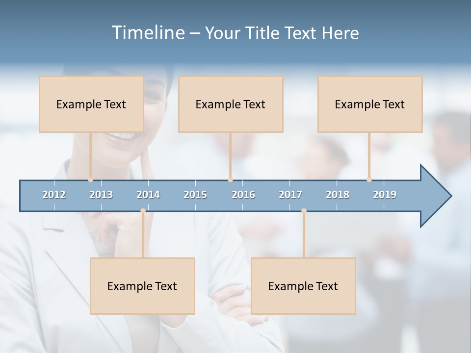 A Woman In A Business Suit Is Pointing To Her Finger PowerPoint Template
