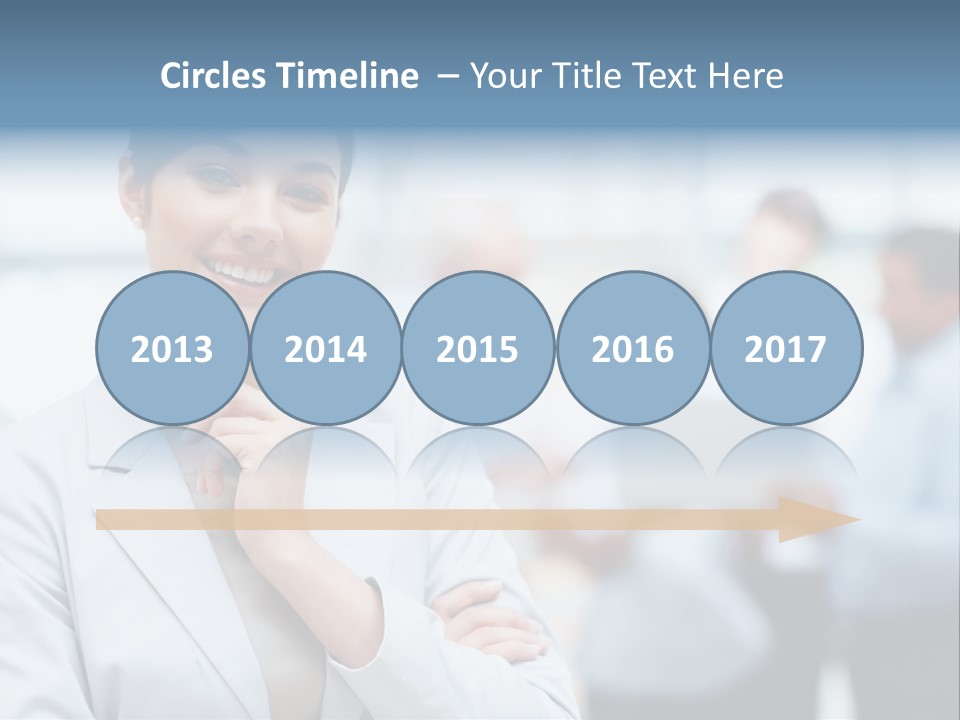 A Woman In A Business Suit Is Pointing To Her Finger PowerPoint Template