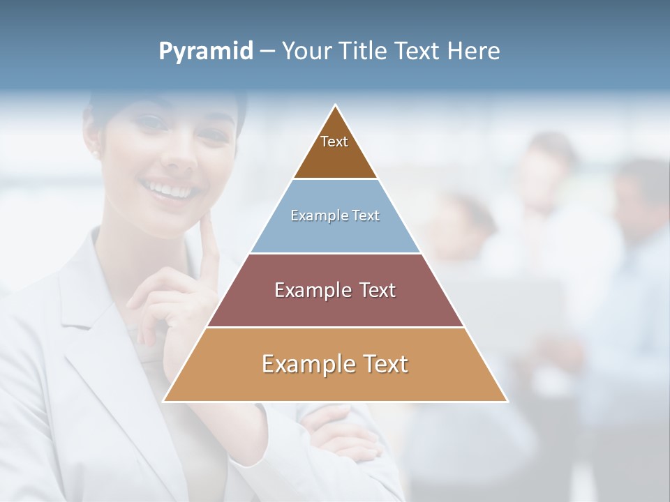 A Woman In A Business Suit Is Pointing To Her Finger PowerPoint Template