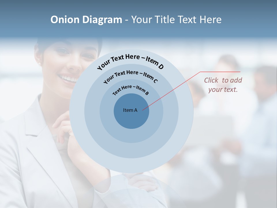 A Woman In A Business Suit Is Pointing To Her Finger PowerPoint Template