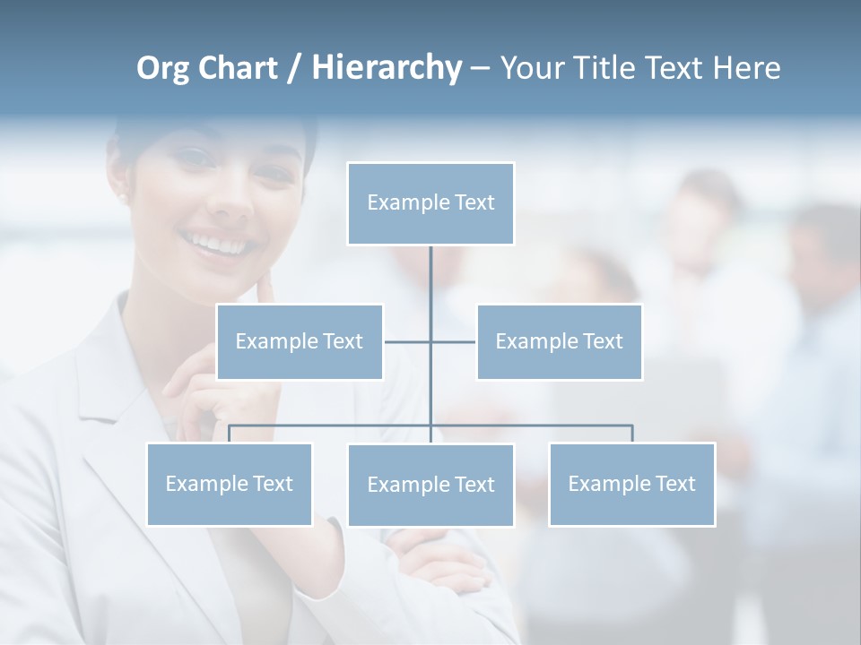 A Woman In A Business Suit Is Pointing To Her Finger PowerPoint Template