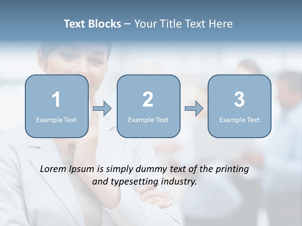 A Woman In A Business Suit Is Pointing To Her Finger PowerPoint Template