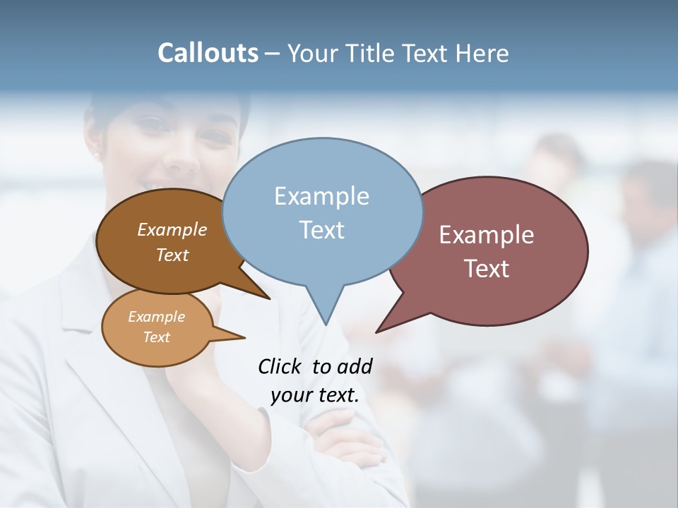 A Woman In A Business Suit Is Pointing To Her Finger PowerPoint Template