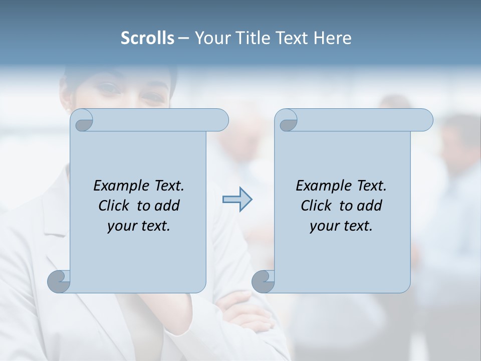 A Woman In A Business Suit Is Pointing To Her Finger PowerPoint Template