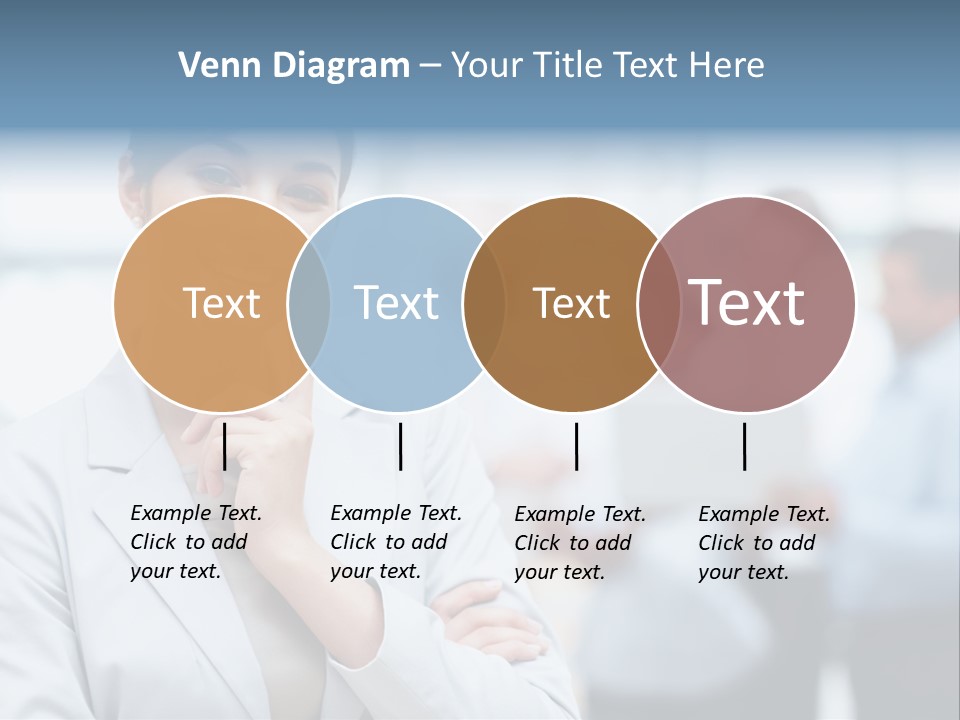 A Woman In A Business Suit Is Pointing To Her Finger PowerPoint Template
