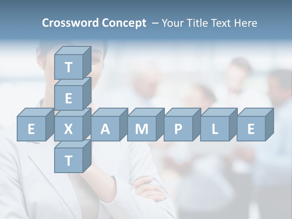 A Woman In A Business Suit Is Pointing To Her Finger PowerPoint Template