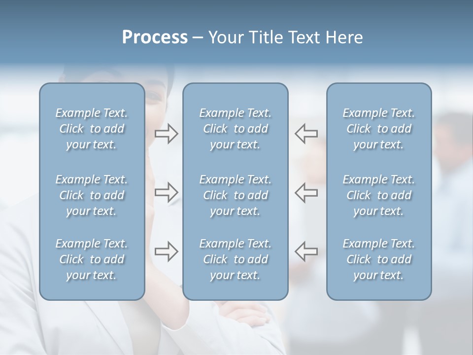 A Woman In A Business Suit Is Pointing To Her Finger PowerPoint Template