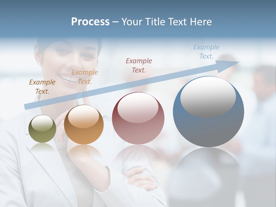 A Woman In A Business Suit Is Pointing To Her Finger PowerPoint Template