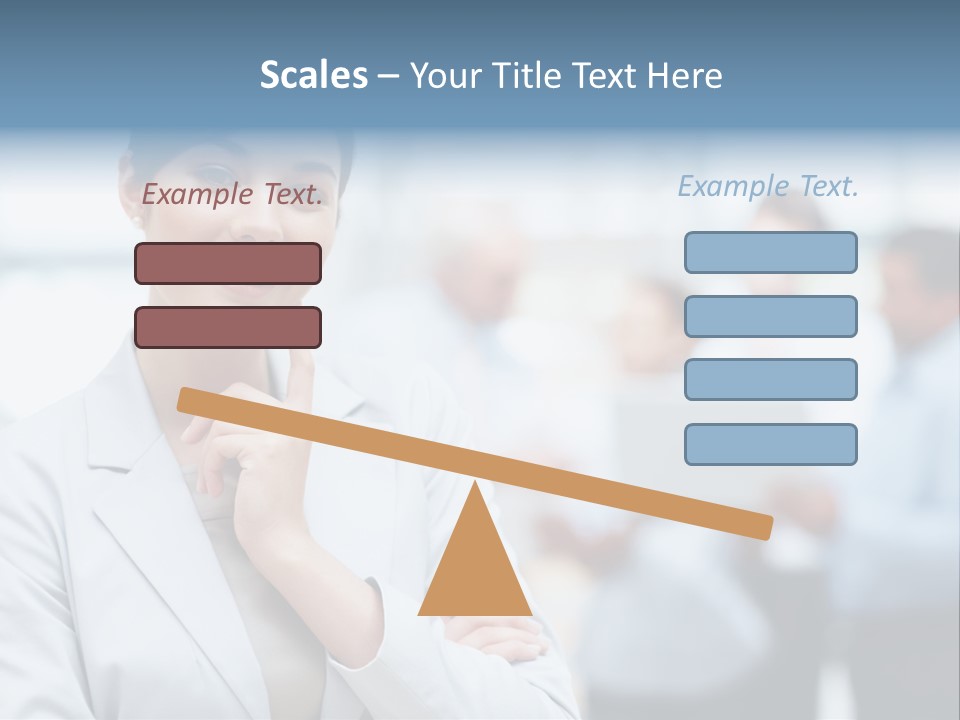 A Woman In A Business Suit Is Pointing To Her Finger PowerPoint Template