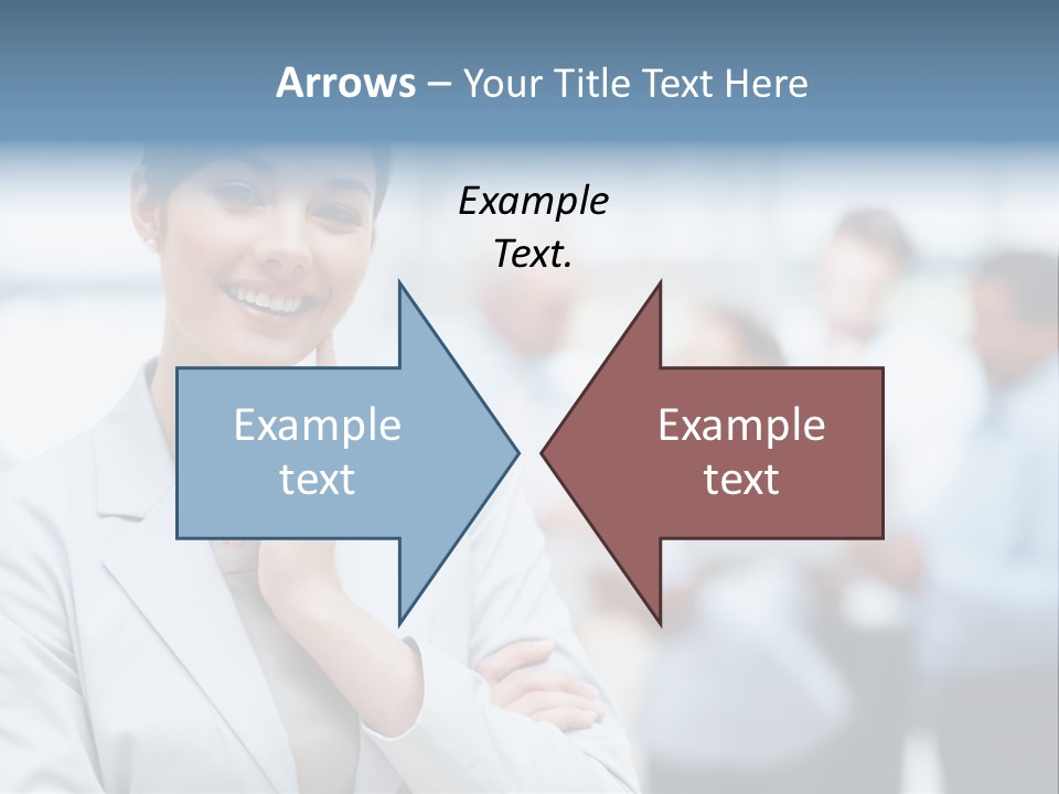 A Woman In A Business Suit Is Pointing To Her Finger PowerPoint Template