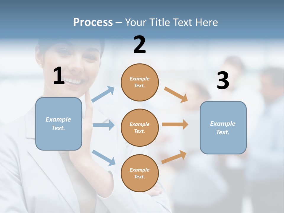 A Woman In A Business Suit Is Pointing To Her Finger PowerPoint Template