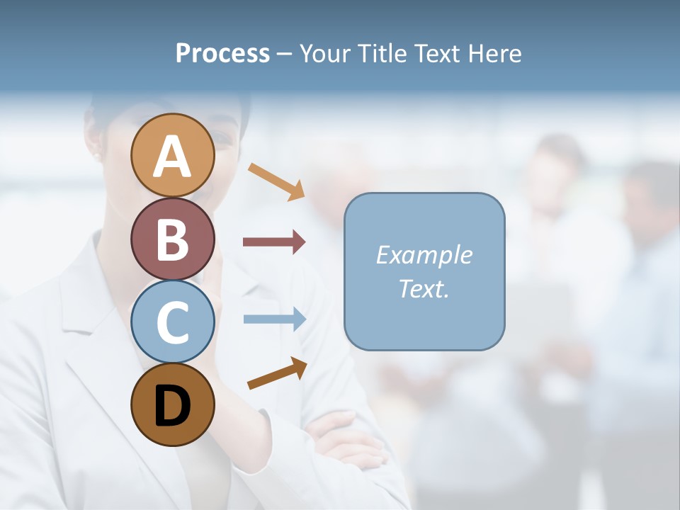 A Woman In A Business Suit Is Pointing To Her Finger PowerPoint Template