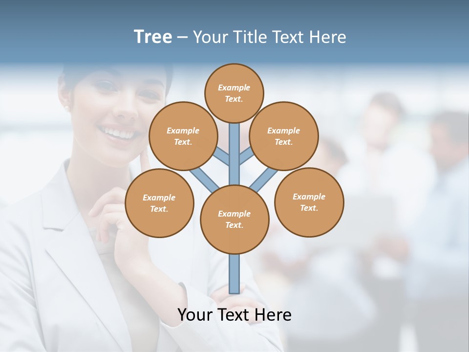 A Woman In A Business Suit Is Pointing To Her Finger PowerPoint Template