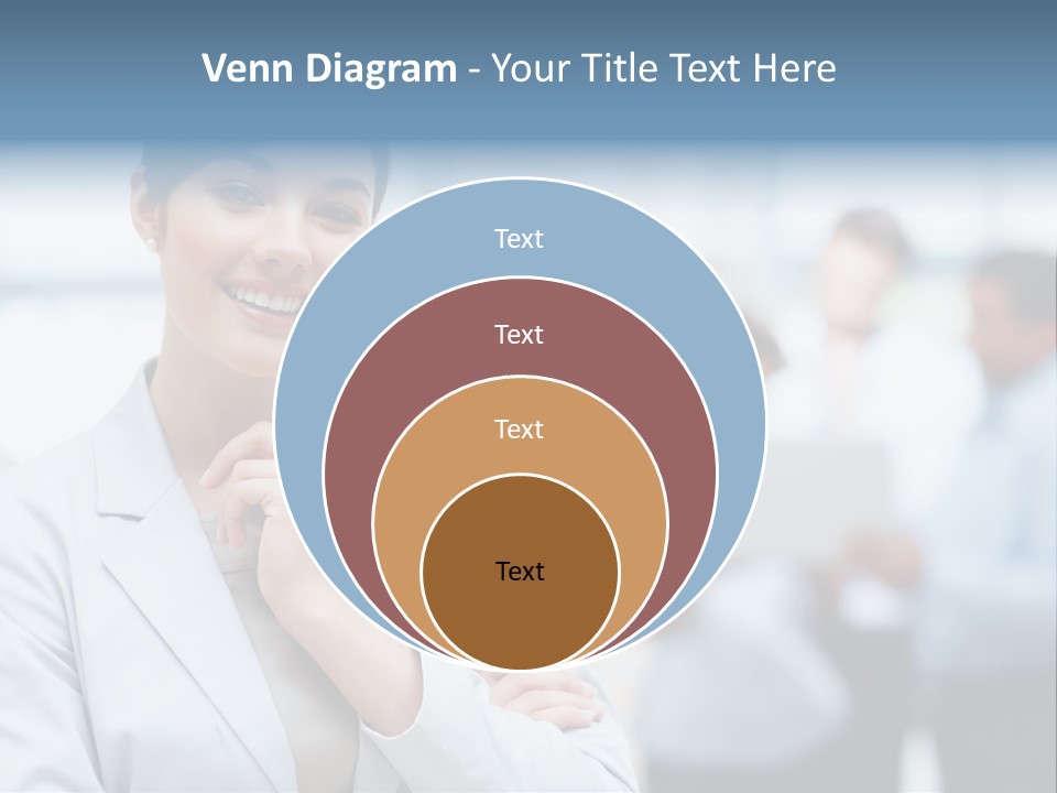 A Woman In A Business Suit Is Pointing To Her Finger PowerPoint Template