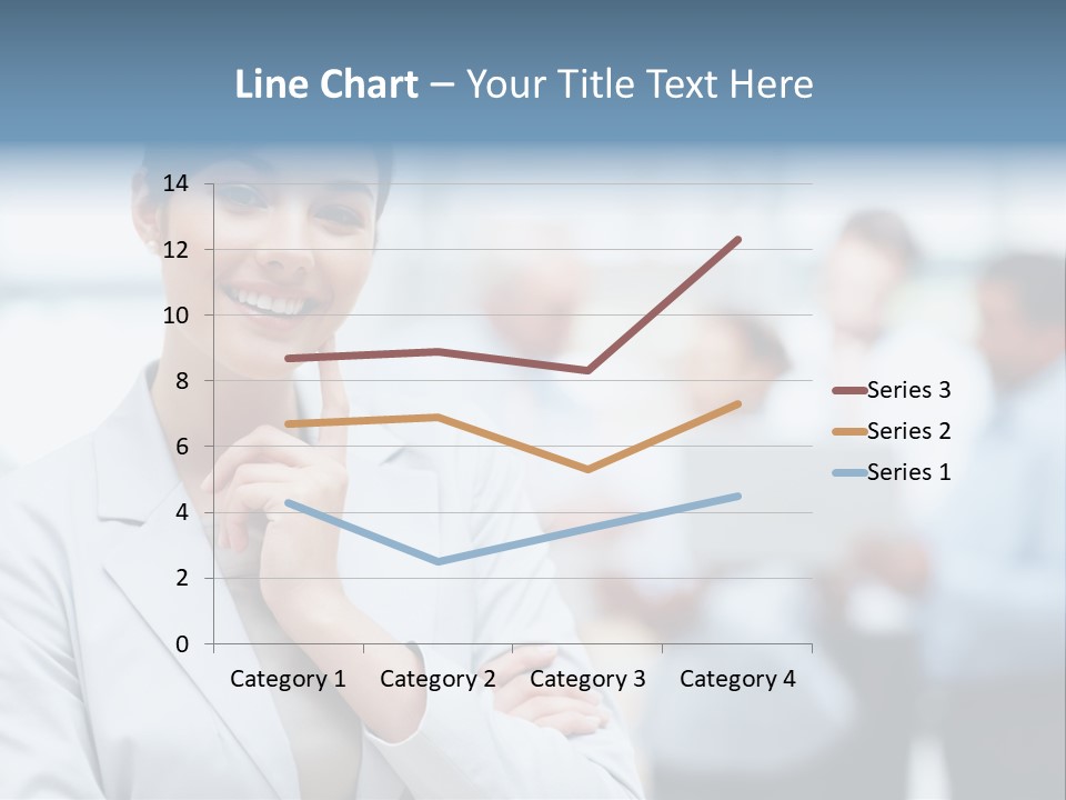 A Woman In A Business Suit Is Pointing To Her Finger PowerPoint Template