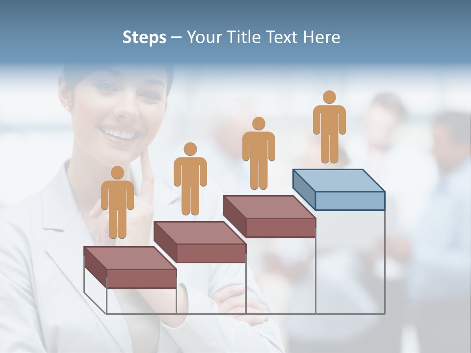 A Woman In A Business Suit Is Pointing To Her Finger PowerPoint Template