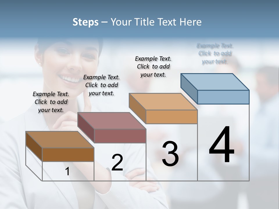 A Woman In A Business Suit Is Pointing To Her Finger PowerPoint Template