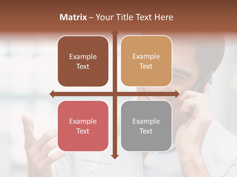 A Smiling Man Talking On A Cell Phone PowerPoint Template