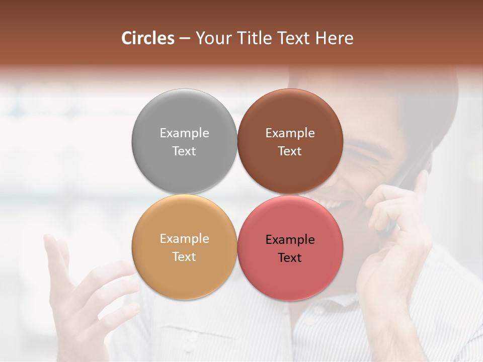 A Smiling Man Talking On A Cell Phone PowerPoint Template