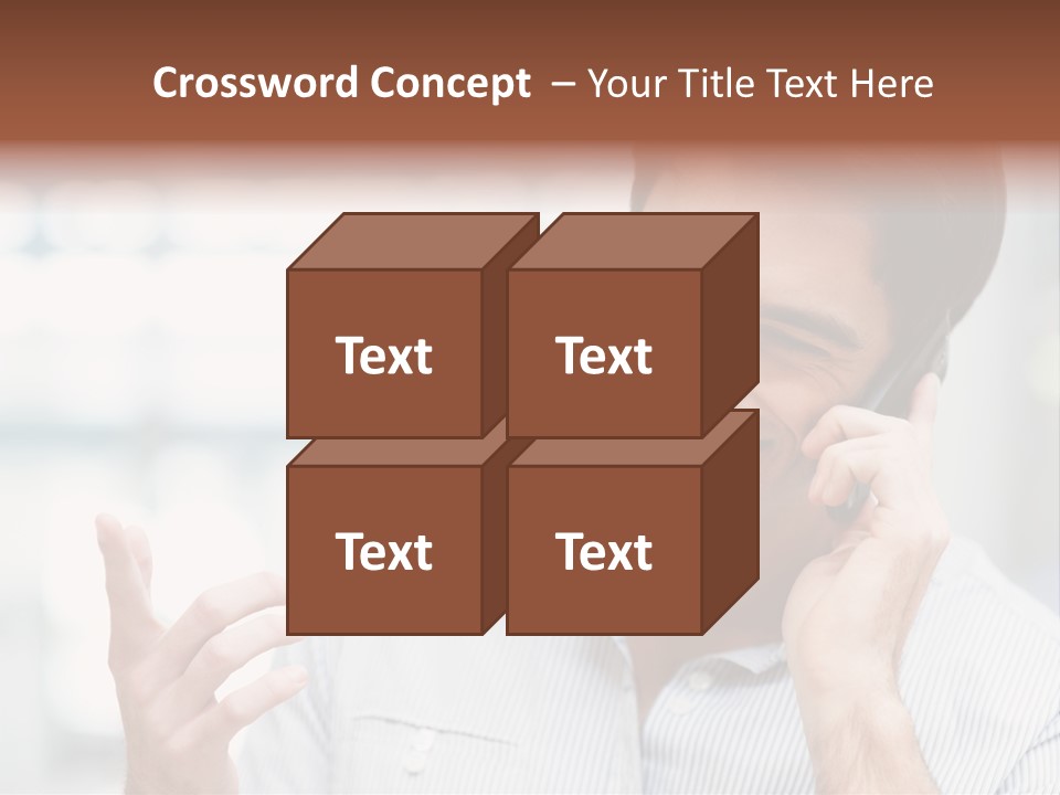 A Smiling Man Talking On A Cell Phone PowerPoint Template