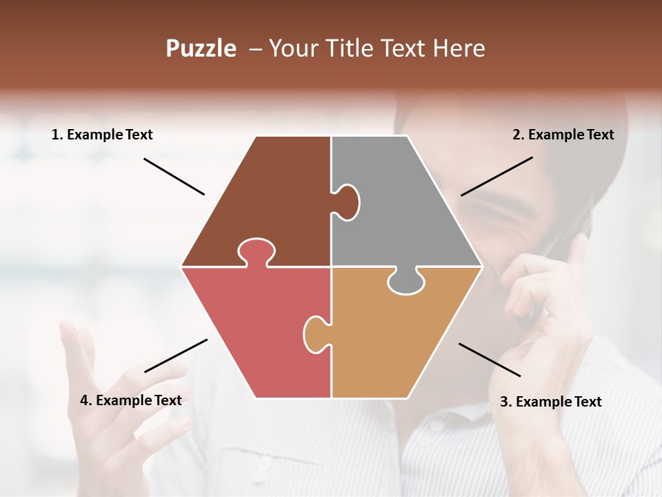 A Smiling Man Talking On A Cell Phone PowerPoint Template