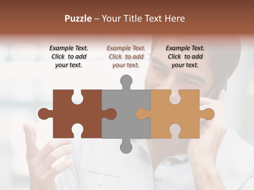 A Smiling Man Talking On A Cell Phone PowerPoint Template