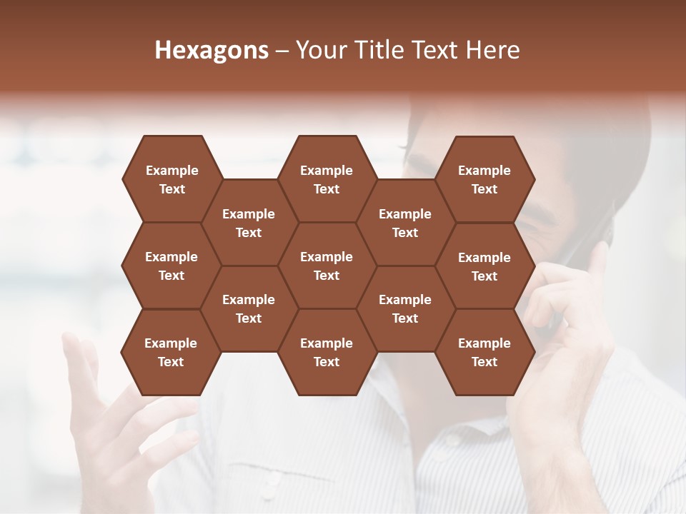 A Smiling Man Talking On A Cell Phone PowerPoint Template