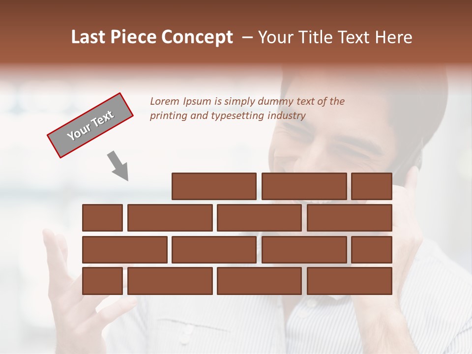 A Smiling Man Talking On A Cell Phone PowerPoint Template