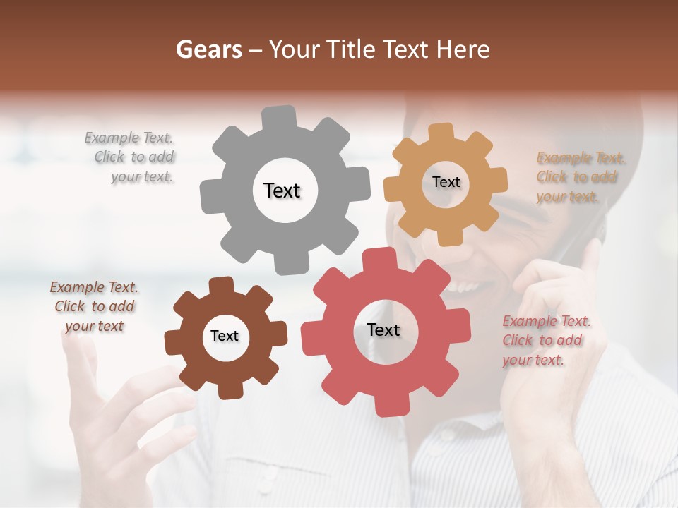 A Smiling Man Talking On A Cell Phone PowerPoint Template