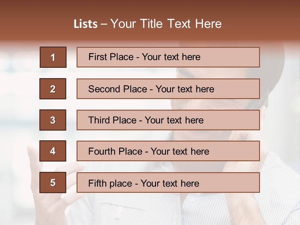 A Smiling Man Talking On A Cell Phone PowerPoint Template