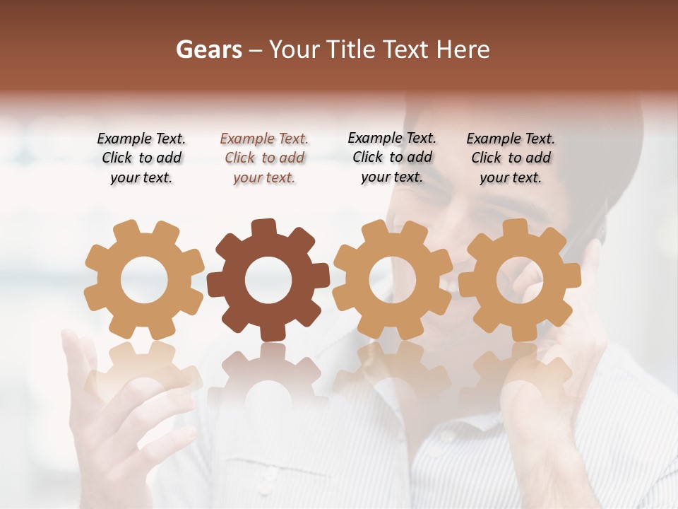 A Smiling Man Talking On A Cell Phone PowerPoint Template