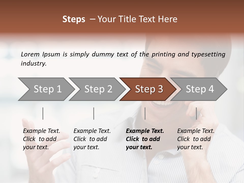 A Smiling Man Talking On A Cell Phone PowerPoint Template