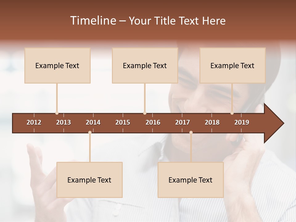 A Smiling Man Talking On A Cell Phone PowerPoint Template