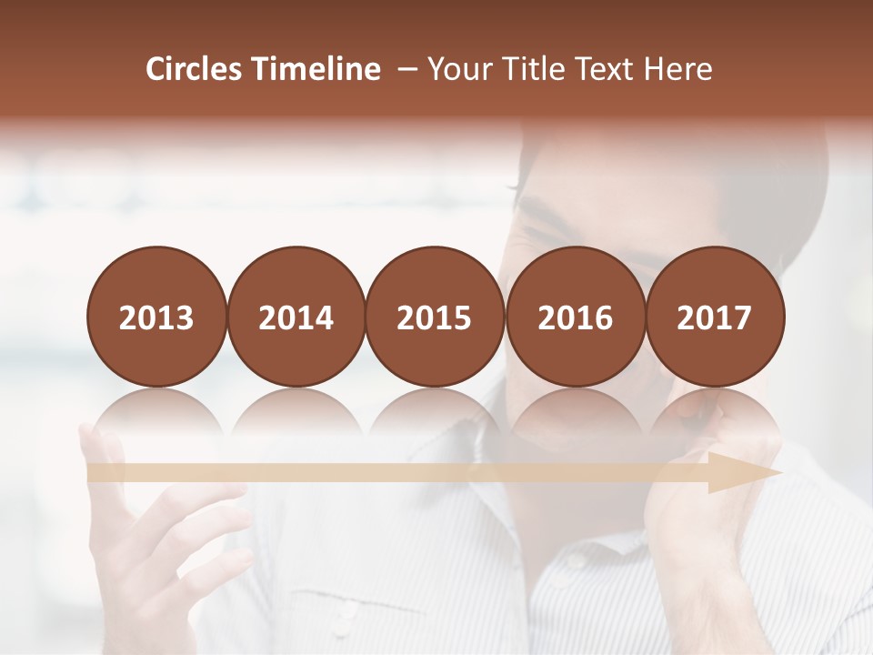 A Smiling Man Talking On A Cell Phone PowerPoint Template