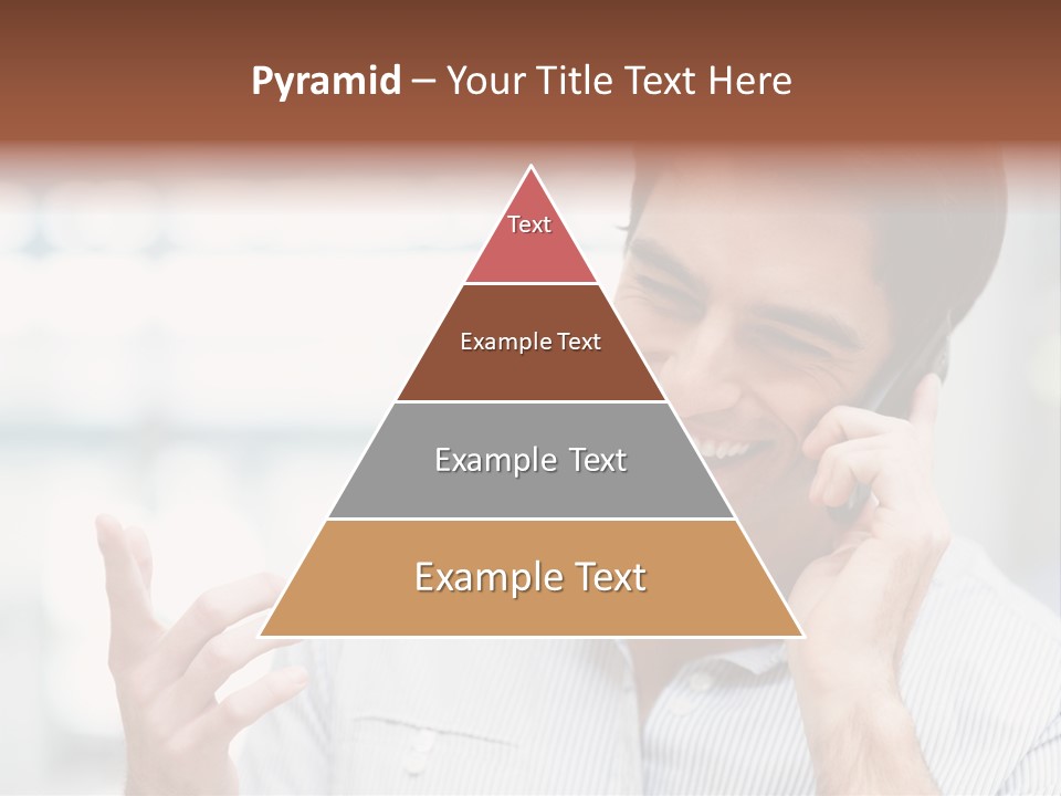 A Smiling Man Talking On A Cell Phone PowerPoint Template